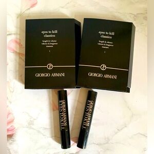 2xGiorgio Armani Eyes To Kill Classico Mascara #1 Travel Mini Size 2ml/.06 fl oz